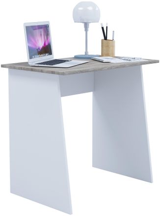 ebuy24 Mesa De Ordenador Vcm Dimensiones Aprox. Al. 74 X An. 80 X P. 50 Cm Paneles Laterales Elegantes Escritorio - Masola Mini (blanco / Roble Sonoma)