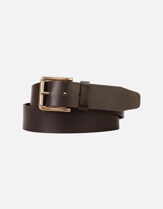 HUGO BOSS Mens Boss Black Joris Leather Belt Dark Brown - Size: UK 36