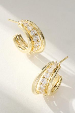 Melinda Maria Oh She Fancy Smooth Crystal Hoops