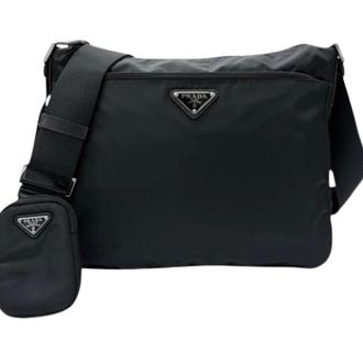 Prada Pre-owned Vintage Nylon Crossbody Bag - Dames - Pre-owned - Zwart - Maat: ONE Size Nylon