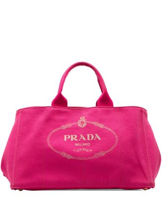 Prada 2013-2025 Large Canvas Canapa Logo satchel - Pink