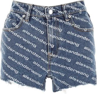 Alexander Wang Alexander Wang, Denim Shorts, female, Blue, Size: W26 Printed Denim Shorts for Women
