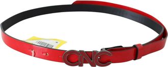 Costume National Reversible Leather Logo Buckle Womens Belt