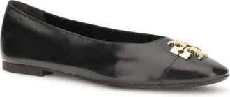 Tory Burch Womens Black Calf Leather Bos Taurus Ballet Flats