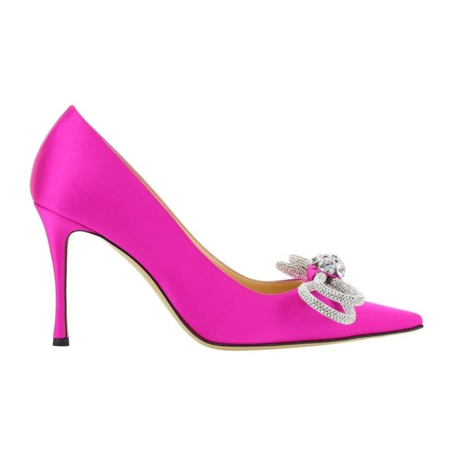 Double Bow Satin Pumps