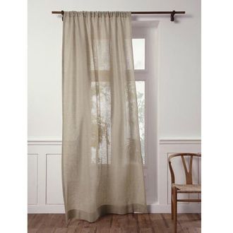 Solino Home Linen Sheer Curtain with Light Filtering Rod Pocket Curtain for Living Room, Bedroom in Natural at Nordstrom, Size X-Small