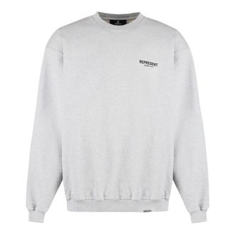 Represent Represent, Hoodies & sweatvesten, Heren, Grijs, M, Katoen, Maxi Print Katoenen Sweatshirt