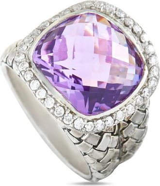 Scott Kay Anello con diamanti e ametista - Argento