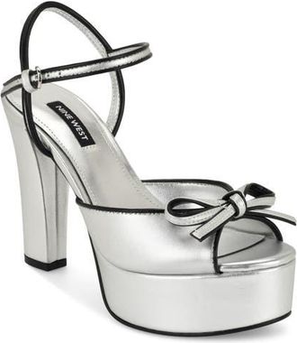 Nine West Nessle Sandal in Silver at Nordstrom, Size 6.5