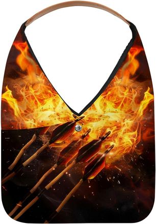 Generic Cool Fire and Darts Reusable Lightweight Grocery Bags - Foldable Into Compact Pouch, Washable & Sturdy, Multipurpose for Shopping and Travel