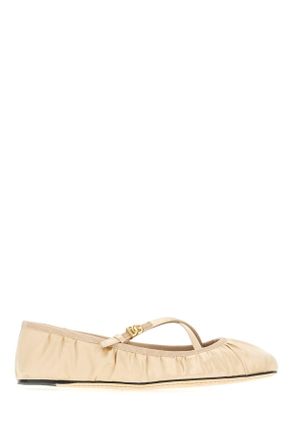 Dolce & Gabbana Cream Satin Vally Ballerinas