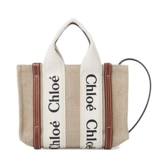 Chlo&eacute; Handbags, female, White, Size: ONE SIZE White Linen Bag with Adjustable Strap