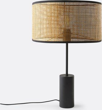 La Redoute Interieurs Tafellamp van metaal en rotan, Cara