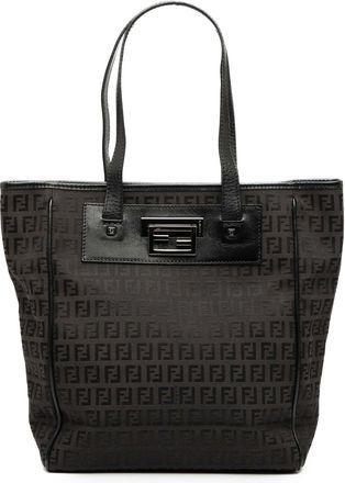 Fendi Pre-owned Womens Zucchino Canvas Tote - Black Textile - One Size
