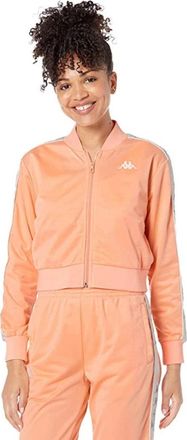 Kappa Womens Kappa 222 Banda Asber 2 Crop Bomber Jacket Orange Fleece Lined RED454