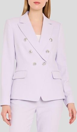 Tahari by ASL Double Breasted Twill Blazer in Soft Violet at Nordstrom, Size 14