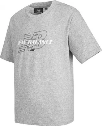 New Balance Logo T-Shirt Asia Sizing Grey White 5EC2U843-MGR