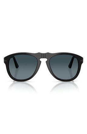 Persol 54mm Gradient Polarized Pilot Sunglasses in Black /Polar Gradient Blue at Nordstrom