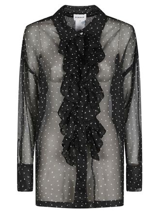 P.A.R.O.S.H. Black Pioggia Sheer Polyester Shirt