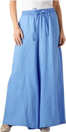 Greek Archaic Kori Broeken, Dames, Blauw, S, Linnen, Blauwe Linnen Broek 110131