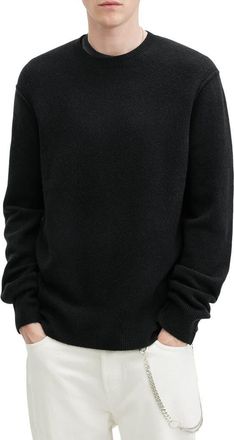AllSaints Patern Crewneck Sweater in Black at Nordstrom, Size Xx-Large