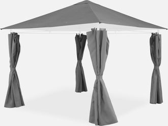 Sweeek Lona De Techo + Cortinas Para Pergola Elusa 3x3m