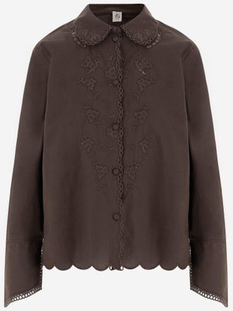 The Garment Cotton Shirt With Floral Embroidery