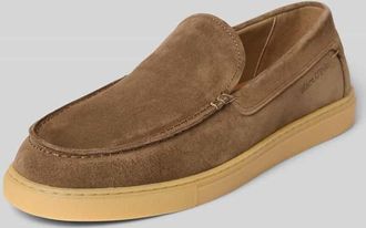 Marc O'Polo Loafer aus reinem Rindnubuk Modell KARO 6B in Taupe, Gr&ouml;&szlig;e 40