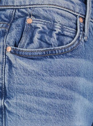 Mother Womens Jeans The Kick It Ankle Light Blue Cotton