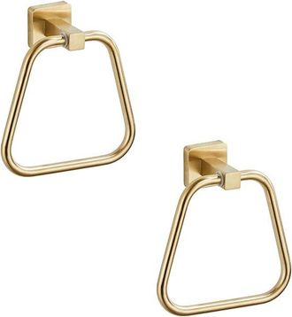 OEM Juego De 2 Anillas Para Toallas De Oro Cepillado Para Ba&ntilde;o, Cocina O Ducha, Soporte De Pared De Acero Inoxidable Resistente