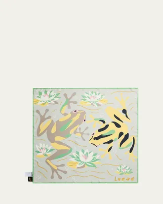 Loewe x Paulas Ibiza Frog-Print Silk Scarf