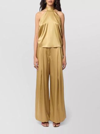 Nina Ricci silk halterneck open-back sleeveless blouse