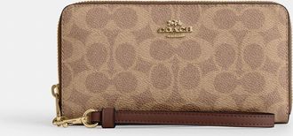Coach Long Zip Around Wallet In Signature Canvas
