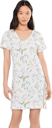 Hanro Sleep And Lounge Short Sleeve Nightgown Womens Pajama Flowing Paint : LG, Cotton