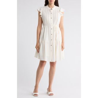 Julia Jordan Flutter Sleeve Shirtdress in Ivory at Nordstrom Rack, Size X-Small