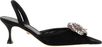 Mach & Mach Galaxy Tulle Slingback - Dames - Pumps - Zwart - 36 EU - Leer - Schoenen