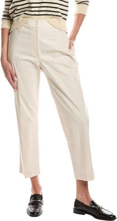 Brunello Cucinelli Off White Cropped Trousers, Brand Size 46 (US Size 12)
