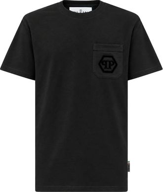 Philipp Plein T-Shirt Girocollo Ss Esagono - - Tops - Uomo - Nero - 4XL