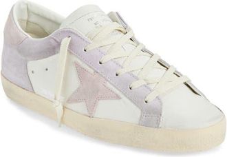 Golden Goose Super-Star Low Top Sneaker in White/Lilac/Light Rose at Nordstrom, Size 10Us