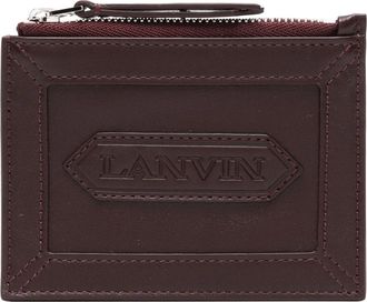 Lanvin Zipped Card Holder With Lanvin Label - Dames - Portefeuilles - Bruin - ONE Size - Leer - Accessoires