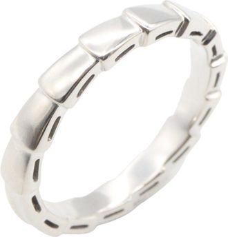 Bulgari Silver White Gold (18K) Band Ring (Pre-Owned)