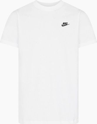 Nike Mens Nike Core Mens T Shirts Sportswear Club Swoosh Embroidered Futura Logo Tee - White - Size: 44