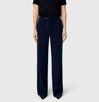 MAC Broeken Stretch-Hose MAC CHRISTY, Damen, Gr. 34, L&auml;nge 30, dunkelblau, Web, Obermaterial: 91% Polyester, 9% Elasthan, bequem lang, Hosen Stretch-Hose, mit hoh