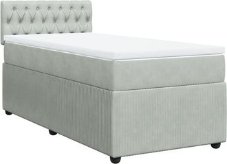 vidaXL Cama Box Spring Con Colch&oacute;n Terciopelo Gris Claro 80x200 Cm Vidaxl