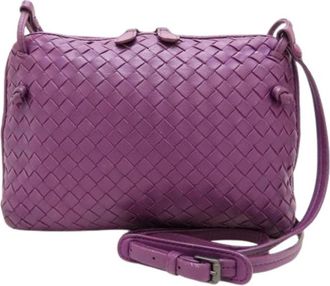 Bottega Veneta Tweedehands leren schoudertassen - Dames - Vintage Schoudertas - Paars - ONE Size - Vintage