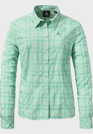 Sch&ouml;ffel Outdoorbluse SCH&Ouml;FFEL Hiking Blouse Style Dynkur WMS, Damen, Gr. 38, gr&uuml;n (6205, gr&uuml;n), Oberstoff: 81% Polyester 14% Nylon 5% Elasthan, Basic, V-Aussc