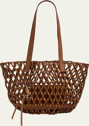 Saint Laurent Panier Small Open-Work Bead Shoulder Bag