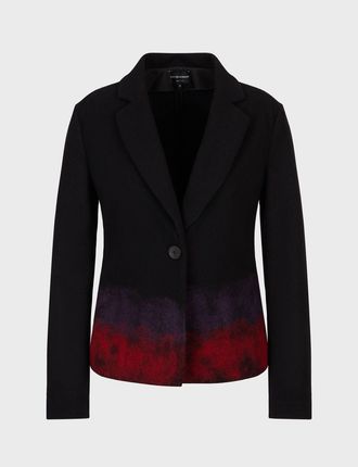 Emporio Armani Womens Blazer in Black Wool - Size 12 UK