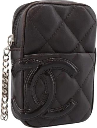 Chanel Pre-owned Mini Pouch - Dames - Vintage Mini Tas - Bruin - ONE Size - Leer - Vintage
