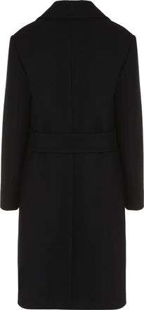 Prada Womens Coat Virgin Wool Blue Double Breasted & Peacoats